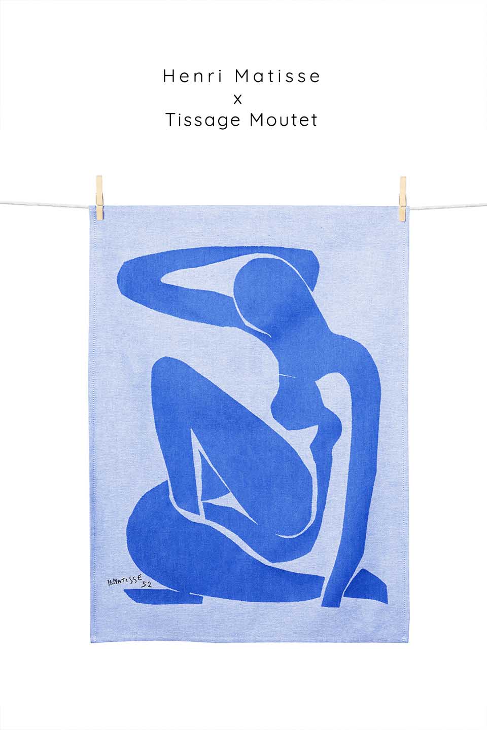 Torchon Matisse. Reproduction de l'oeuvre Nu Bleu I de l'artiste Henri Matisse.