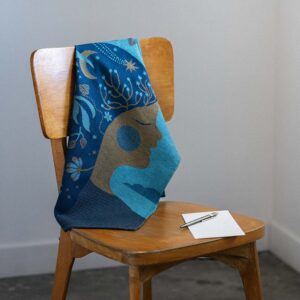 Torchon jacquard français bleu